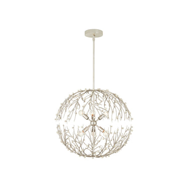 Currey & Company 25.5" Shinju Pearl Orb 6-Light Chandelier 4