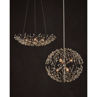 Currey & Company 25.5" Shinju Pearl Orb 6-Light Chandelier 5