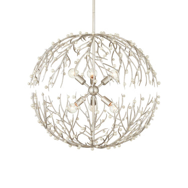 Currey & Company 25.5" Shinju Pearl Orb 6-Light Chandelier 