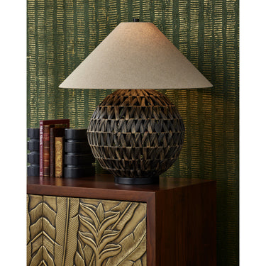 Currey & Company 26.0" Casimer Black Water Hyacinth Table Lamp 4