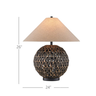 Currey & Company 26.0" Casimer Black Water Hyacinth Table Lamp 5