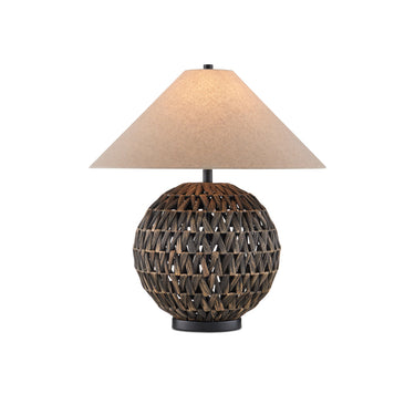 Currey & Company 26.0" Casimer Black Water Hyacinth Table Lamp 
