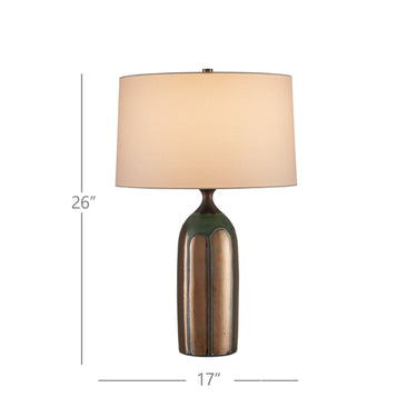 Currey & Company 26.0" Cuprum Ceramic Green and Copper Table Lamp 6