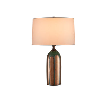Currey & Company 26.0" Cuprum Ceramic Green and Copper Table Lamp 