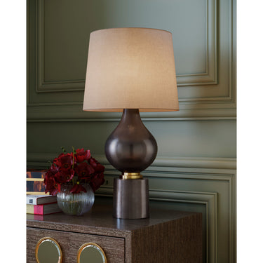 Currey & Company 27.5" Tamerlane Polished Aluminum and Brass Table Lamp 4