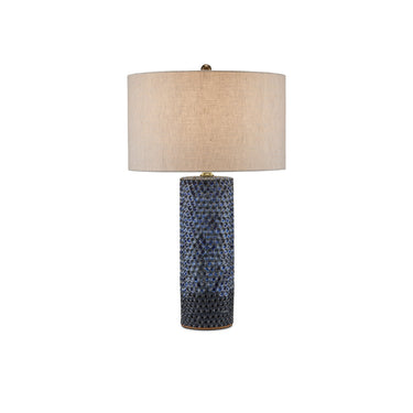 Currey & Company 28.25" Polka Dot Blue Table Lamp 