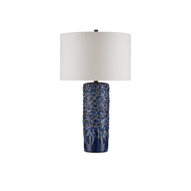 Currey & Company 28.5" Fairmont Dark Blue Ceramic Table Lamp 3