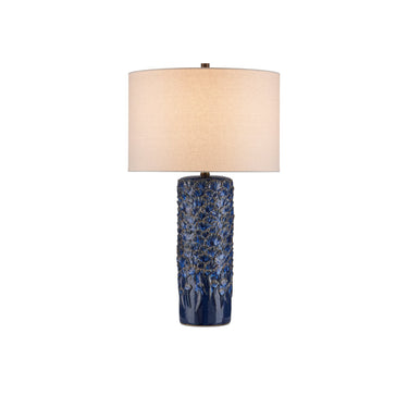 Currey & Company 28.5" Fairmont Dark Blue Ceramic Table Lamp 