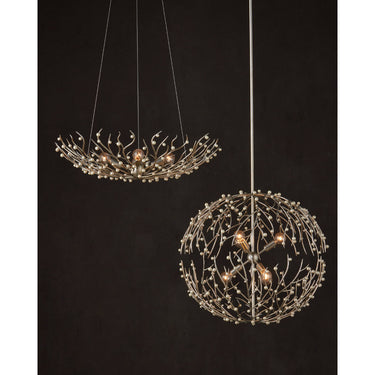 Currey & Company 28.5" Shinju Pearl Bowl 4-Light Chandelier 7