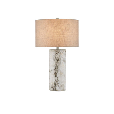 Currey & Company 29.5" Faux Birch Cement Table Lamp 