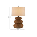 Currey & Company 29.5" Mabrouka Rattan Table Lamp 5