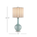 Currey & Company 29.75" Celadon Crackle Porcelain and Optic Crystal Table Lamp 7