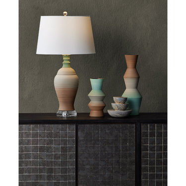 Currey & Company 30.25" Happy 80's Brown & Pale Blue Table Lamp 5