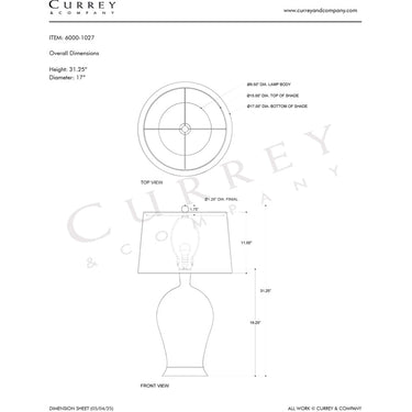 Currey & Company 31.25" Ketty Table Lamp 6