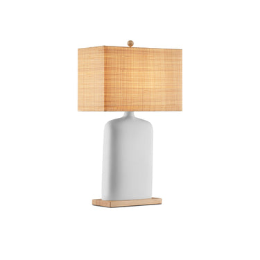 Currey & Company 31.5" Musing White Composite and Wood Table Lamp 3