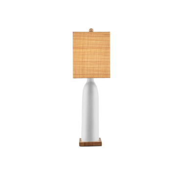 Currey & Company 31.5" Musing White Composite and Wood Table Lamp 4