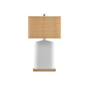 Currey & Company 31.5" Musing White Composite and Wood Table Lamp 5