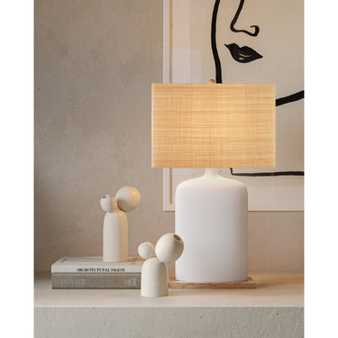 Currey & Company 31.5" Musing White Composite and Wood Table Lamp 6