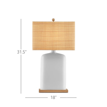 Currey & Company 31.5" Musing White Composite and Wood Table Lamp 7