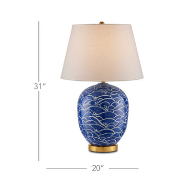 Currey & Company 31" Nami Blue Table Lamp 4