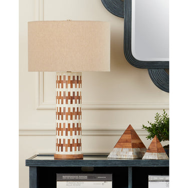 Currey & Company 31" Tia Wood & Bone Table Lamp 4
