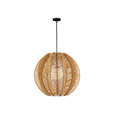 Currey & Company 33.25" Barbary Fluted Outdoor 1-Light Pendant 7