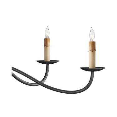 Currey & Company 33.25" Saxon Black 5-Light Wrought Iron Chandelier 1