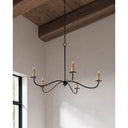 Currey & Company 33.25" Saxon Black 5-Light Wrought Iron Chandelier 5