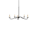 Currey & Company 33.25" Saxon Black 5-Light Wrought Iron Chandelier 
