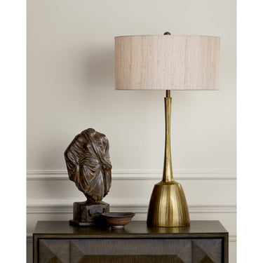 Currey & Company 33.5" Cheenee Brass Table Lamp 4
