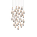 Currey & Company 33" Posh Round 36-Light 3-D Printed Porcelain Pendant 
