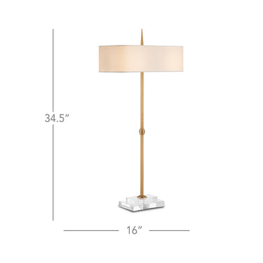 Currey & Company 34.5" Caldwell 2-Light Brass Table Lamp 7