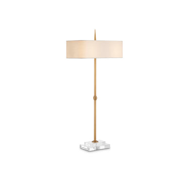 Currey & Company 34.5" Caldwell 2-Light Brass Table Lamp 