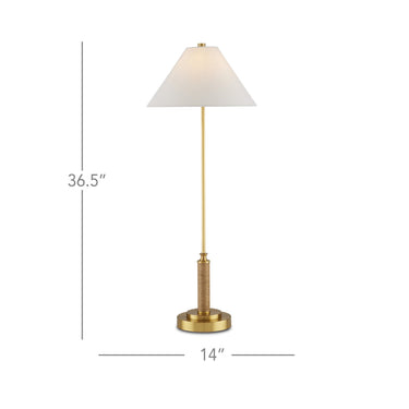 Currey & Company 36.5" Ippolito Brass Console Lamp 4