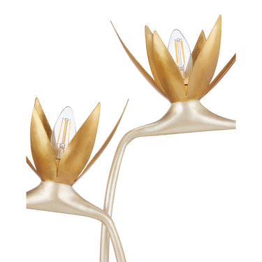 Currey & Company 36.5" Paradiso Gold & Silver 2-Light Table Lamp 1