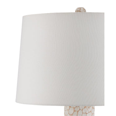 Currey & Company 41.5" Edwell Whitewash Hand-Carved Wood Table Lamp 2