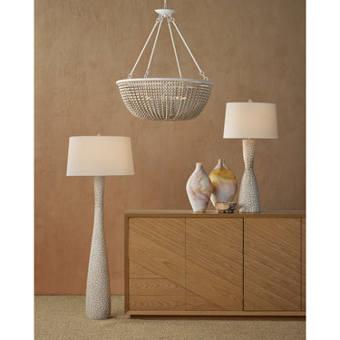 Currey & Company 41.5" Edwell Whitewash Hand-Carved Wood Table Lamp 4