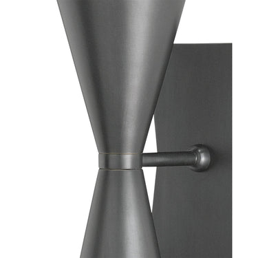 Currey & Company 5000-0044 Gino Wall Sconce in Dark Gray/White Interior 2