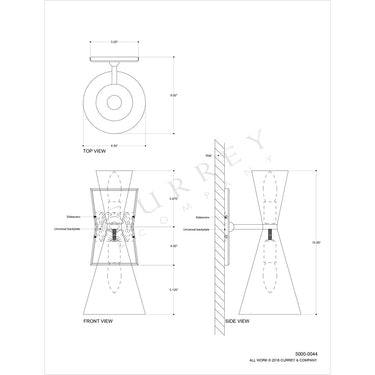 Currey & Company 5000-0044 Gino Wall Sconce in Dark Gray/White Interior 4