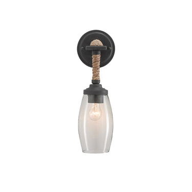 Currey & Company 5000-0049 Hightider Wall Sconce in French Black/Natural 3
