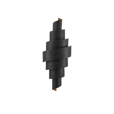 Currey & Company 5000-0112 Chiffonade Wall Sconce in French Black/Painted Gold 3