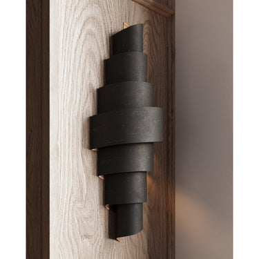 Currey & Company 5000-0112 Chiffonade Wall Sconce in French Black/Painted Gold 4
