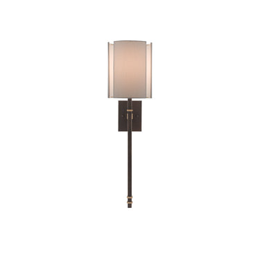 Currey & Company 5000-0119 Rocher Wall Sconce in Hand Rubbed Bronze/Contemporary Gold Leaf 1
