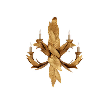 Currey & Company 5000-0132 Apollo Wall Sconce in Contemporary Gold Leaf 1
