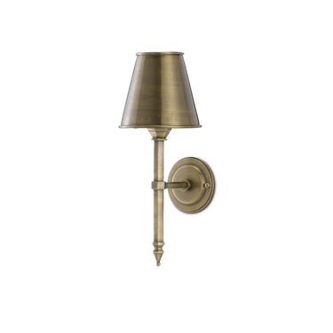 Currey & Company 5000-0174 Wollaton Wall Sconce in Light Moroccan Antique Brass 1