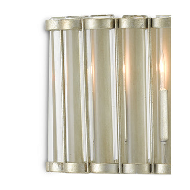 Currey & Company 5000-0187 Warwick Wall Sconce in Contemporary Silver Leaf/Clear 2