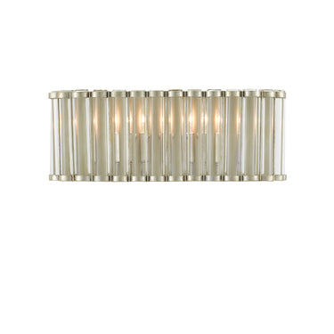 Currey & Company 5000-0187 Warwick Wall Sconce in Contemporary Silver Leaf/Clear 1