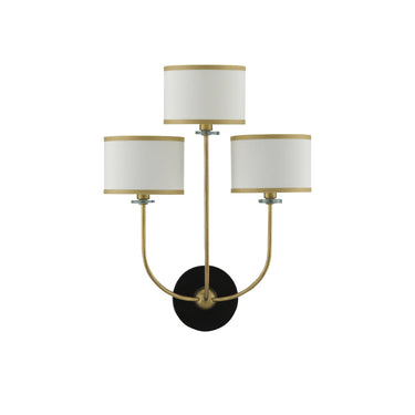 Currey & Company 5000-0192 Croydon Wall Sconce in Brass/Satin Black/White 4
