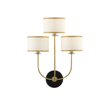 Currey & Company 5000-0192 Croydon Wall Sconce in Brass/Satin Black/White - Crescent Harbor