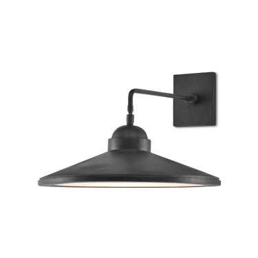 Currey & Company 5000-0197 Ditchley 1 Light Wall Sconce in Black Bronze/White 1